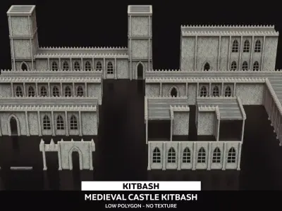 Medieval Kitbash 02 Low-poly 3D model purchase