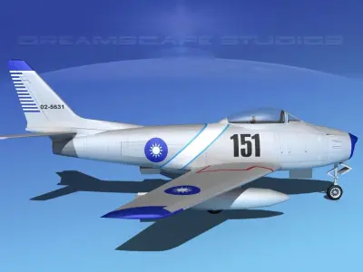 North American F-86 Sabre Jet China 3D model