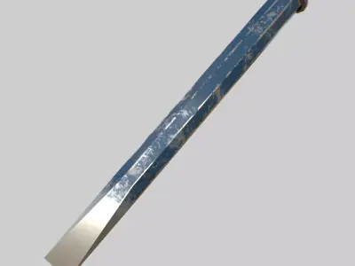 Flat Steel Chisel Low-poly 3D model