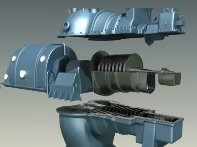 Steam turbine 3D model