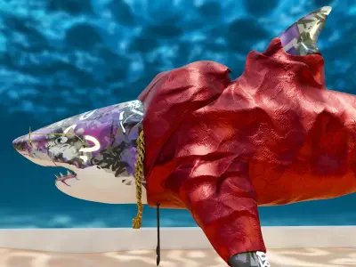 Gangster Shark Low-poly 3D model