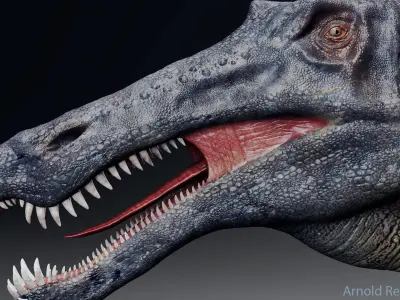 Dinosaur Suchomimus Tenerensis Unreal Engine and Unity Project Low-poly 3D model