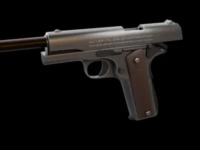 Handgun set Low-poly 3D model