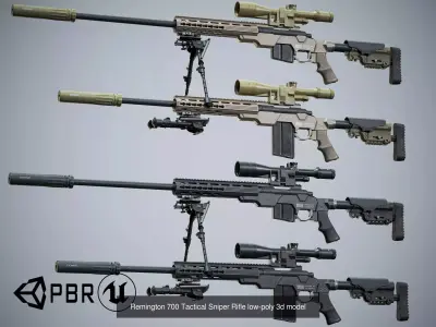 Remington 700 Tactical Modular Sniper Rifle 3D Model Pack