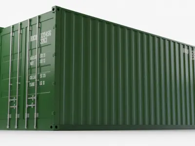20Ft Cargo Container - Green - Clean 3D model