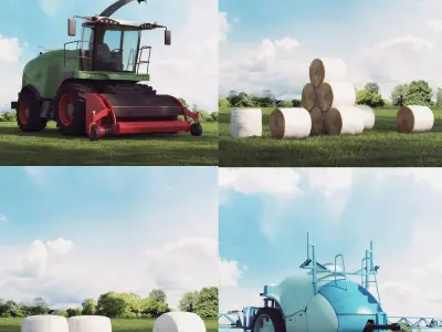 Farm Machinery and Equipment 3D Model Pack 30 Models 3D model