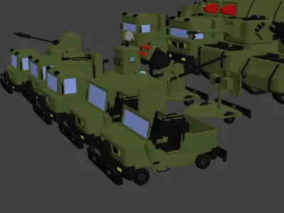 Square-Army Low-poly 3D model