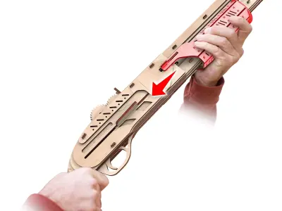 Shotgun - 3D DIY Wooden Mechanical Puzzle Model 3D model