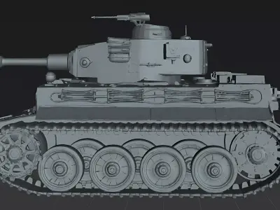 Tank Tiger I Heavy Tank WWII  German Military Vehicle STL  3D print model
