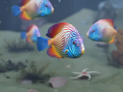 Marine Angelfish 3D model
