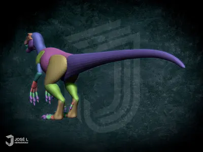 Blockout Velociraptor 3D model