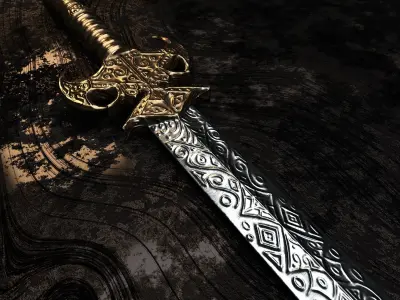 Ancient sword Low-poly 3D model order