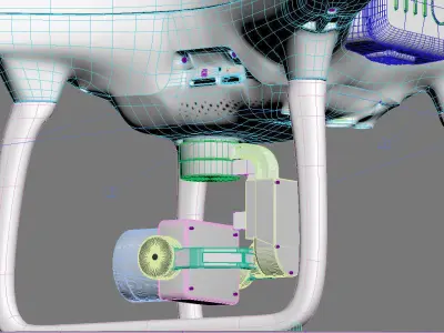 dji phantom 4 quadcopter drone 3D model