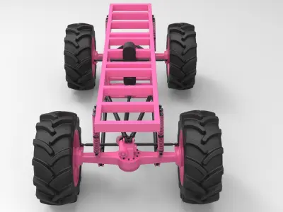 Chassis for Mud truck 3D model