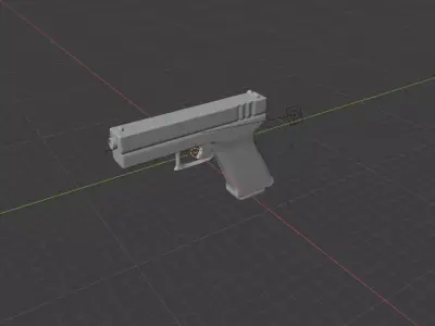 Low Poly Glock gun Free 3D model
