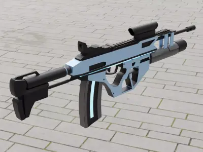 Sci-fi Assult rifle Low-poly 3D model
