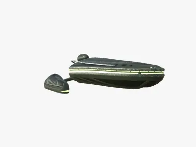 Alien Spaceship UFO H05 Dark Green - Sci Fi Spacecraft Design Free low-poly 3D model