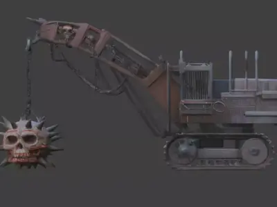 Gothic Demolition Wrecking Machine 3D Model Low-poly 3D model