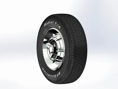 Wheels 14inch for Dodge Charger 1966 scale model 3D print model