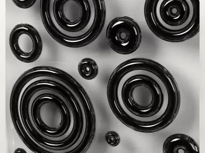 Wall Glass Blocks - Decorative Frame - Moons - Part 4 3D model