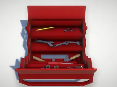 Low poly construction tools Low-poly 3D model buy