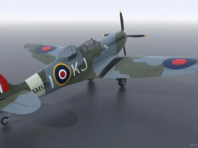 SPITFIRE TR MK9 - Not rigged Low-poly 3D model by carlocestra285