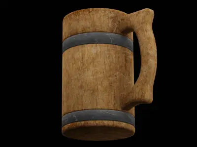 Wooden Tankard  Low-poly 3D model