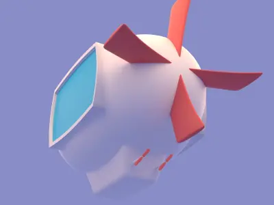 Cartoon Airship Low-poly 3D model purchase
