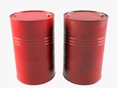 Oil Barrel Low-poly 3D model 8