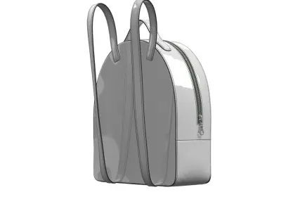 Silver Leather Backpack 3D model