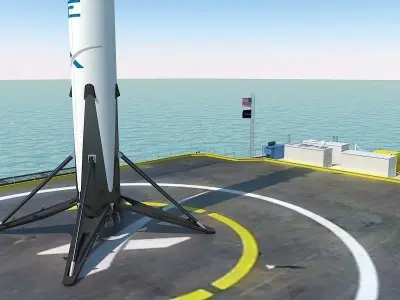 Falcon 9 and Barje 3D model