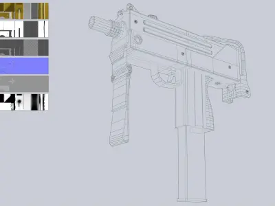 Royal Gold MAC10 Low-poly 3D model