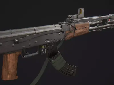 Elysium AK Rifle Low-poly 3D model