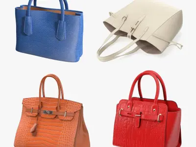Women Leather Bags Collection 3 3D model