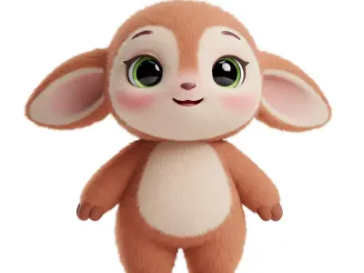 Adorable 3D Cartoon Bunny Character 3D model