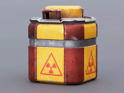 Sci-Fi Toxic Container Low Poly Game-Ready Asset Low-poly 3D model
