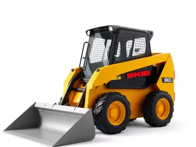 Yellow Skid Steer Loader model pack Low-poly 3D model