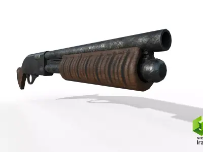Sawed Off Shotgun Low-poly 3D model purchase