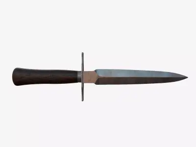 French WWI Model 1916 Trench Dagger Low-poly 3D model