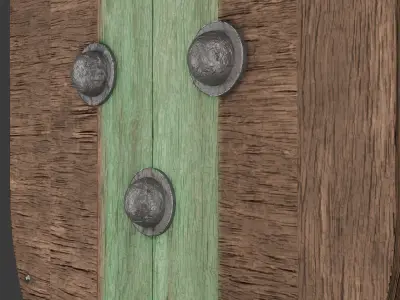 Wooden Shield Low-poly 3D model 19