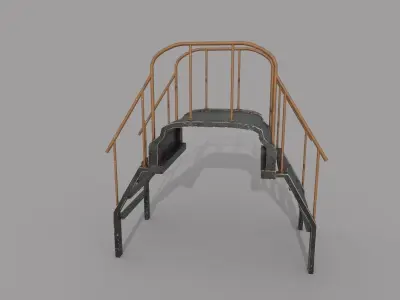Crossover Black Platform PBR Low-poly 3D model