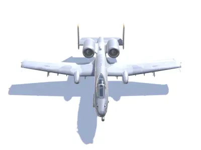 A-10 Thunderbolt Jet Fighter Aircraft Low-poly 3D model