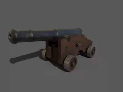 Cannon old Low-poly 3D model
