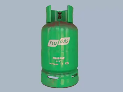 Gas Cylinder Teal Low-poly 3D model