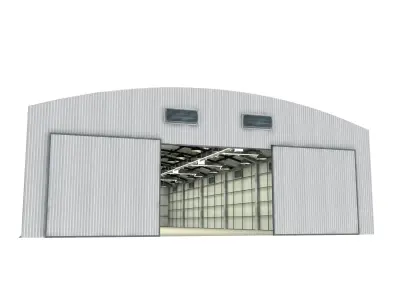 Factory and Aircraft Hangar High Detail 3D 3D model