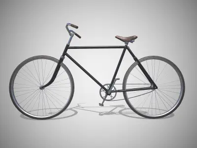 Vintage Bicycle Black - Updated for 2021 Low-poly 3D model