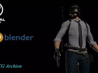 PUBG Type Character  3D model