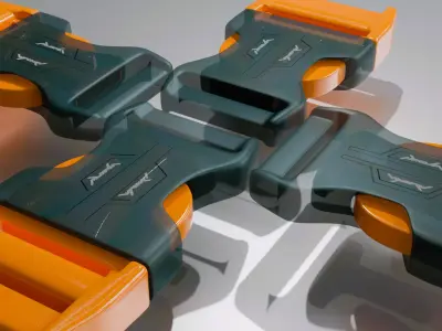 Futuristic Dual-Color Buckle Clip 3D model