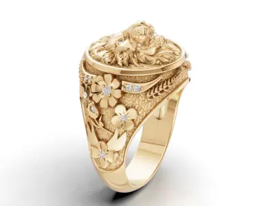 Lion Ring 3D print model