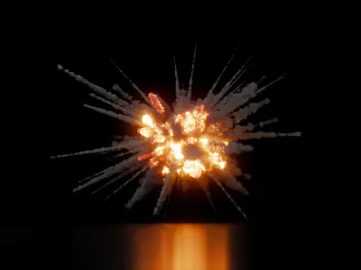 High Resolution Grenade Explosion VDB 3D Model  3D model